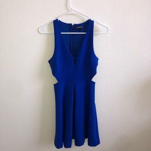 cobalt blue dress with side cutouts